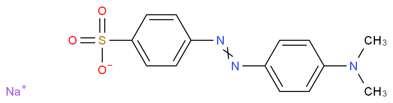 sodium 4-{2-[4-(dimethylamino)phenyl]diazen-1-yl}benzene-1-sulfonate_分子结构_CAS_547-58-0