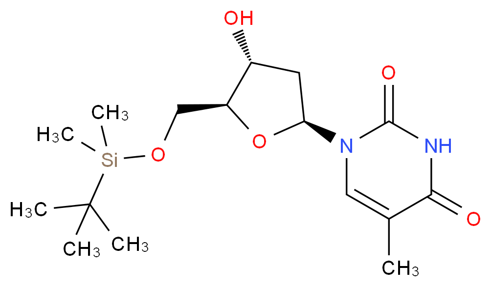 5'-O-tert-Butyldimethylsilylthymidine 97%_分子结构_CAS_40733-28-6)