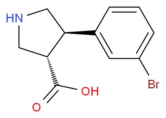 (3S,4R)-4-(3-bromophenyl)pyrrolidine-3-carboxylic acid_分子结构_CAS_1047651-74-0