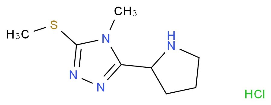 4-Methyl-3-methylsulfanyl-5-pyrrolidin-2-yl-4H-[1,2,4]triazole hydrochloride_分子结构_CAS_)