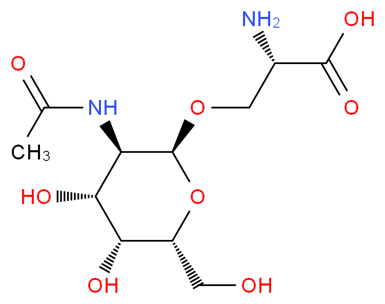 (2S)-2-amino-3-{[(2S,3R,4R,5R,6R)-3-acetamido-4,5-dihydroxy-6-(hydroxymethyl)oxan-2-yl]oxy}propanoic acid_分子结构_CAS_67262-86-6