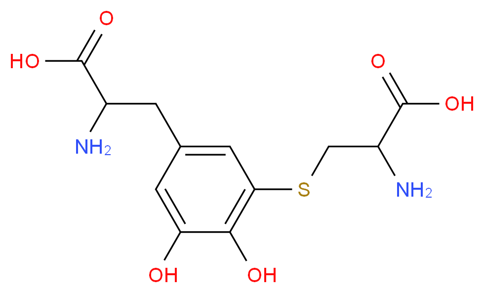 2-amino-3-{[5-(2-amino-2-carboxyethyl)-2,3-dihydroxyphenyl]sulfanyl}propanoic acid_分子结构_CAS_19641-92-0