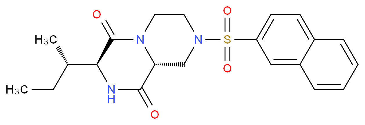 (3S,9aR)-3-[(1S)-1-methylpropyl]-8-(2-naphthylsulfonyl)tetrahydro-2H-pyrazino[1,2-a]pyrazine-1,4(3H,6H)-dione_分子结构_CAS_)