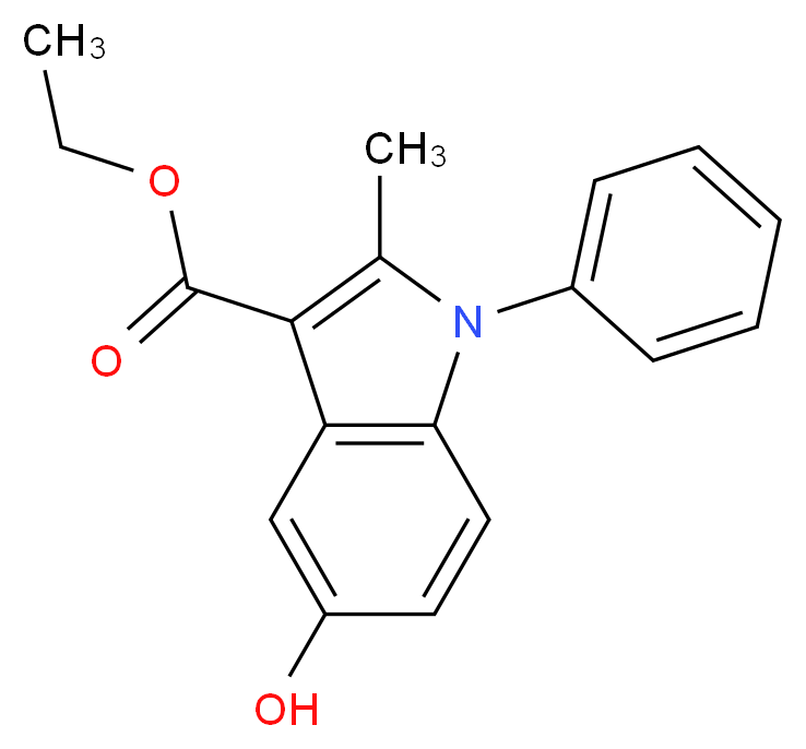 ethyl 5-hydroxy-2-methyl-1-phenyl-1H-indole-3-carboxylate_分子结构_CAS_5564-29-4