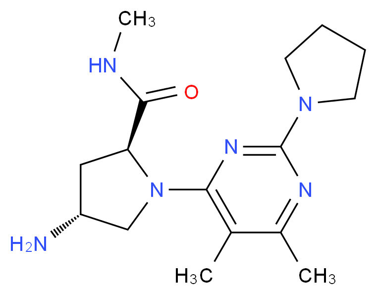 (4R)-4-amino-1-(5,6-dimethyl-2-pyrrolidin-1-ylpyrimidin-4-yl)-N-methyl-L-prolinamide_分子结构_CAS_)
