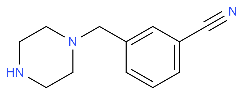 3-(piperazin-1-ylmethyl)benzonitrile_分子结构_CAS_203047-38-5