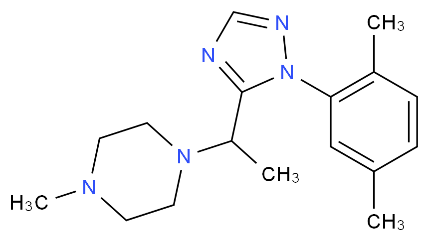 1-{1-[1-(2,5-dimethylphenyl)-1H-1,2,4-triazol-5-yl]ethyl}-4-methylpiperazine_分子结构_CAS_)