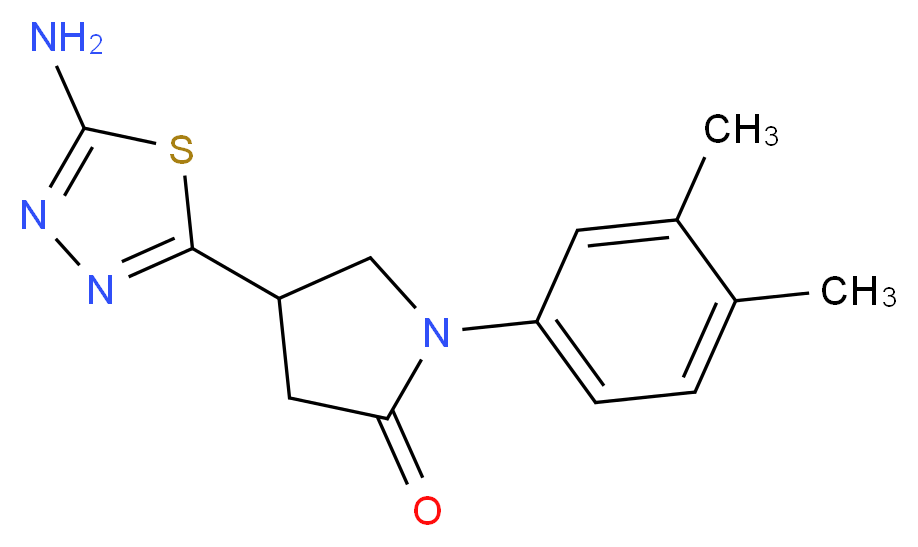 4-(5-Amino-1,3,4-thiadiazol-2-yl)-1-(3,4-dimethylphenyl)pyrrolidin-2-one_分子结构_CAS_)