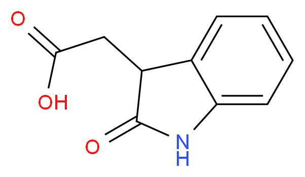 2-(2-oxo-2,3-dihydro-1H-indol-3-yl)acetic acid_分子结构_CAS_2971-31-5