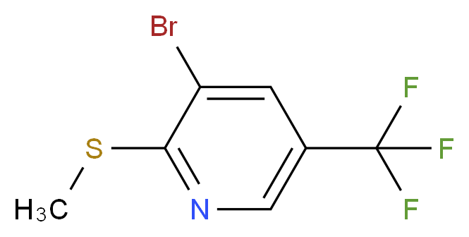 3-Bromo-2-(methylthio)-5-(trifluoromethyl)pyridine_分子结构_CAS_1226808-64-5)