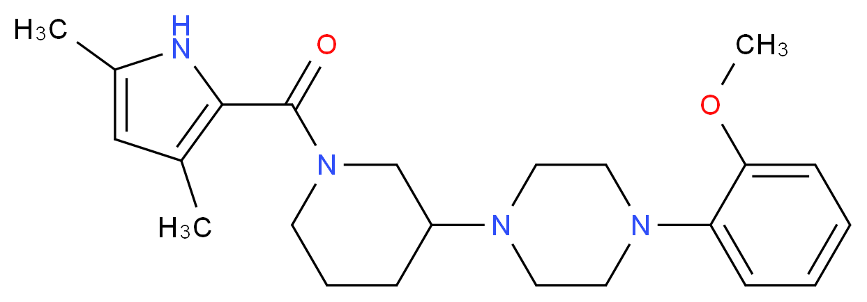1-{1-[(3,5-dimethyl-1H-pyrrol-2-yl)carbonyl]-3-piperidinyl}-4-(2-methoxyphenyl)piperazine_分子结构_CAS_)