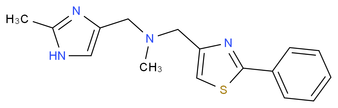 N-methyl-1-(2-methyl-1H-imidazol-4-yl)-N-[(2-phenyl-1,3-thiazol-4-yl)methyl]methanamine_分子结构_CAS_)