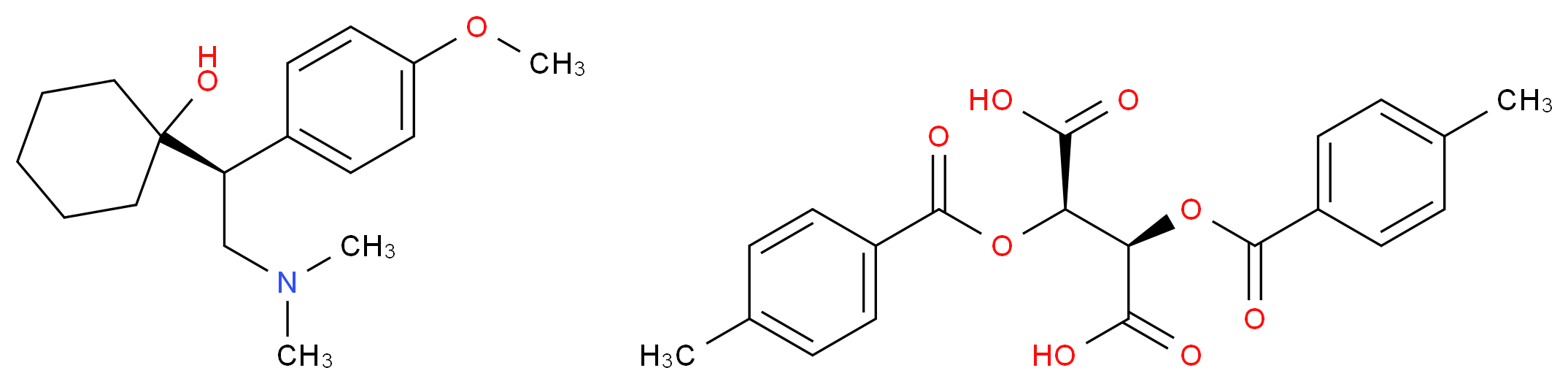 S-Venlafaxine-di-p-toluoyl-L-tartrate Salt_分子结构_CAS_272788-02-0)