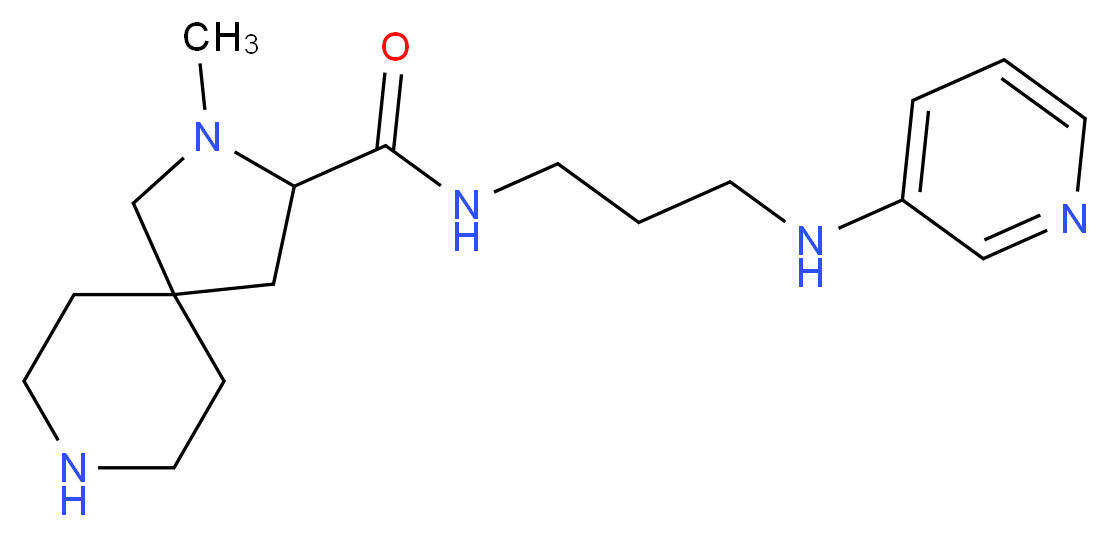 2-methyl-N-[3-(3-pyridinylamino)propyl]-2,8-diazaspiro[4.5]decane-3-carboxamide_分子结构_CAS_)