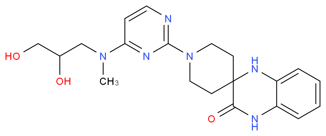 1-{4-[(2,3-dihydroxypropyl)(methyl)amino]-2-pyrimidinyl}-1',4'-dihydro-3'H-spiro[piperidine-4,2'-quinoxalin]-3'-one_分子结构_CAS_)
