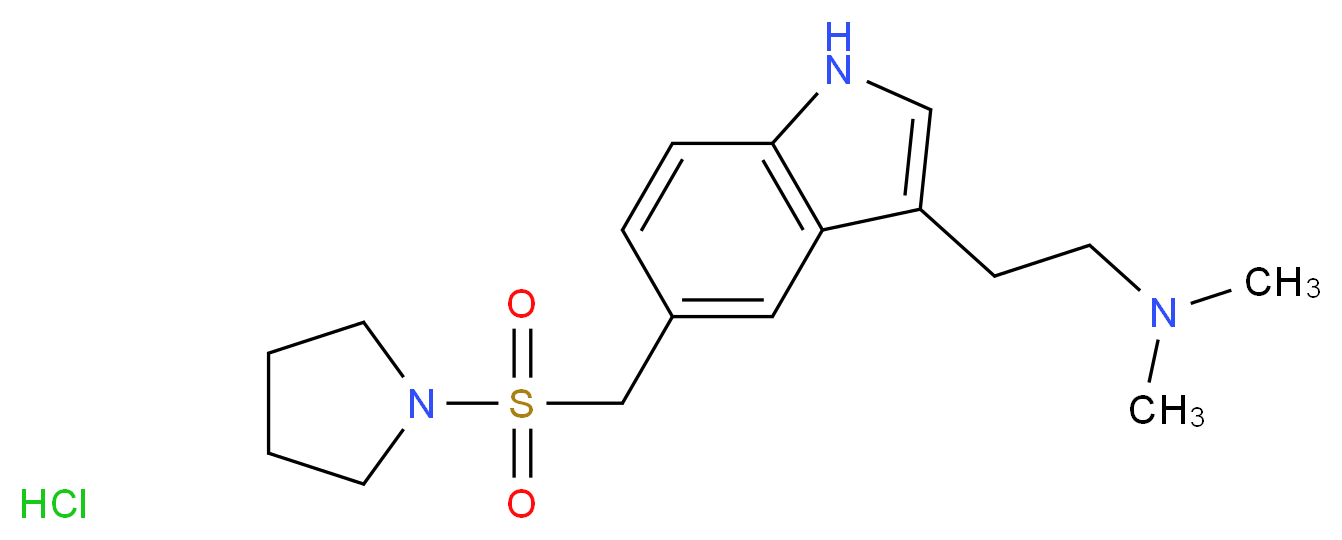 dimethyl(2-{5-[(pyrrolidine-1-sulfonyl)methyl]-1H-indol-3-yl}ethyl)amine hydrochloride_分子结构_CAS_154323-46-3