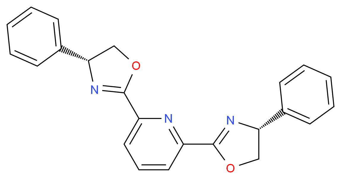 2,6-bis[(4R)-4-phenyl-4,5-dihydro-1,3-oxazol-2-yl]pyridine_分子结构_CAS_128249-70-7