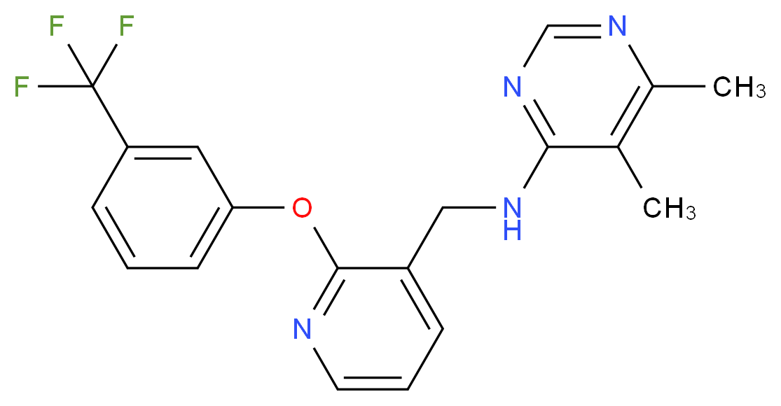 5,6-dimethyl-N-({2-[3-(trifluoromethyl)phenoxy]pyridin-3-yl}methyl)pyrimidin-4-amine_分子结构_CAS_)