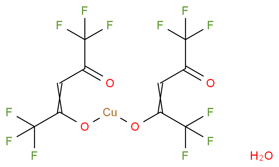 1,1,1,5,5,5-hexafluoro-4-({[(1,1,1,5,5,5-hexafluoro-4-oxopent-2-en-2-yl)oxy]cuprio}oxy)pent-3-en-2-one hydrate_分子结构_CAS_155640-85-0