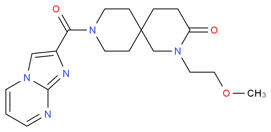 9-(imidazo[1,2-a]pyrimidin-2-ylcarbonyl)-2-(2-methoxyethyl)-2,9-diazaspiro[5.5]undecan-3-one_分子结构_CAS_)