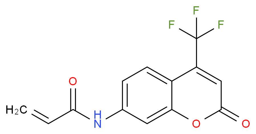 N-[2-oxo-4-(trifluoromethyl)-2H-chromen-7-yl]prop-2-enamide_分子结构_CAS_480438-94-6