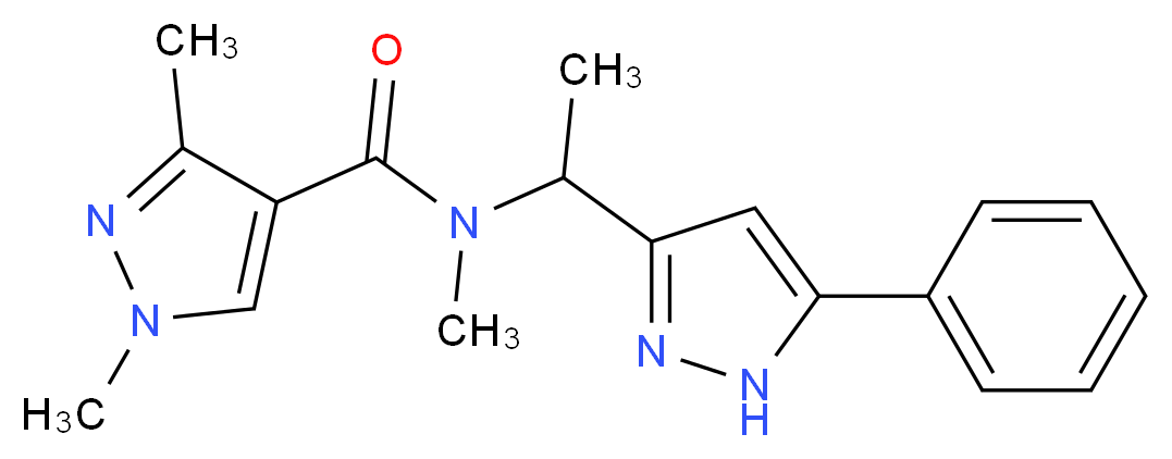 N,1,3-trimethyl-N-[1-(5-phenyl-1H-pyrazol-3-yl)ethyl]-1H-pyrazole-4-carboxamide_分子结构_CAS_)