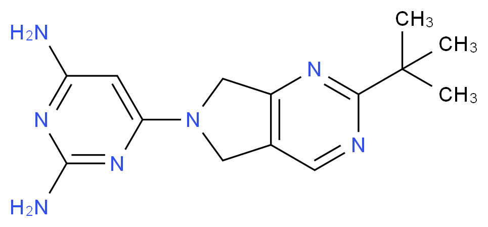 6-(2-tert-butyl-5,7-dihydro-6H-pyrrolo[3,4-d]pyrimidin-6-yl)pyrimidine-2,4-diamine_分子结构_CAS_)