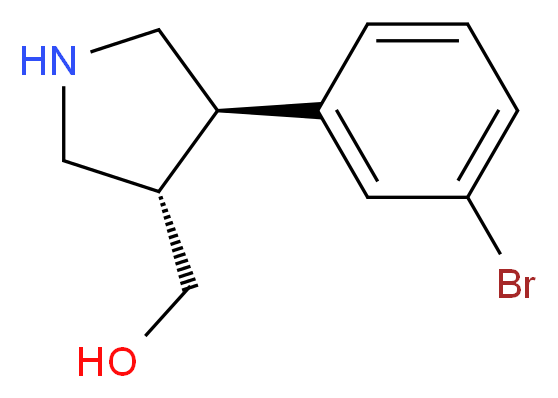 [(3S,4R)-4-(3-bromophenyl)pyrrolidin-3-yl]methanol_分子结构_CAS_1260595-24-1