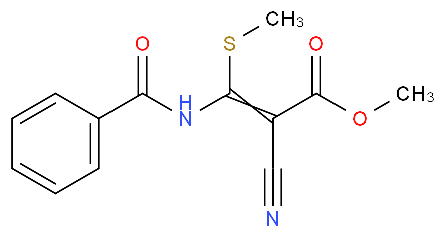 methyl 3-(benzoylamino)-2-cyano-3-(methylthio)acrylate_分子结构_CAS_87693-81-0)