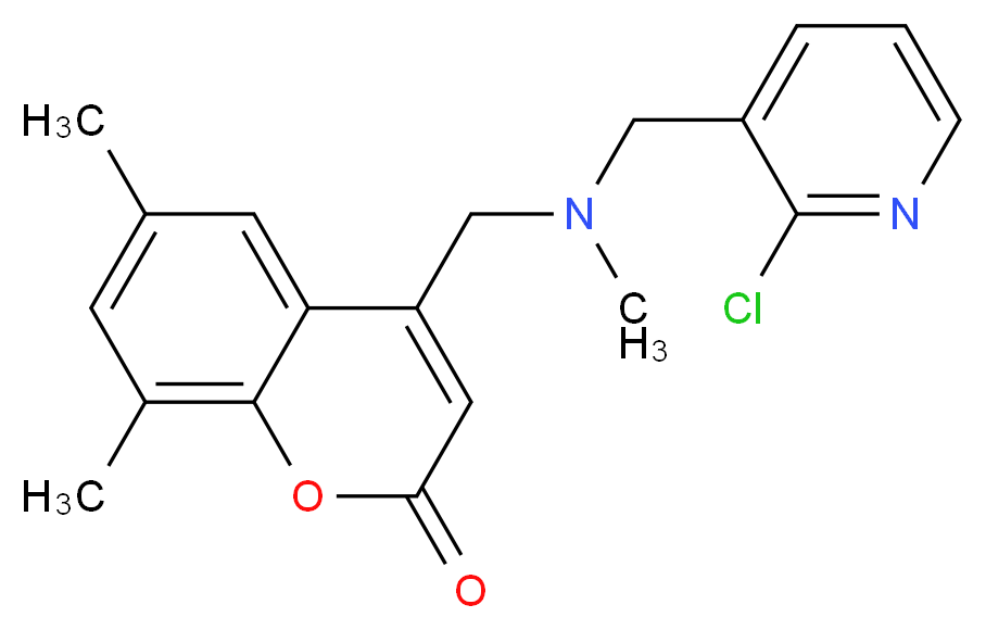4-{[[(2-chloropyridin-3-yl)methyl](methyl)amino]methyl}-6,8-dimethyl-2H-chromen-2-one_分子结构_CAS_)