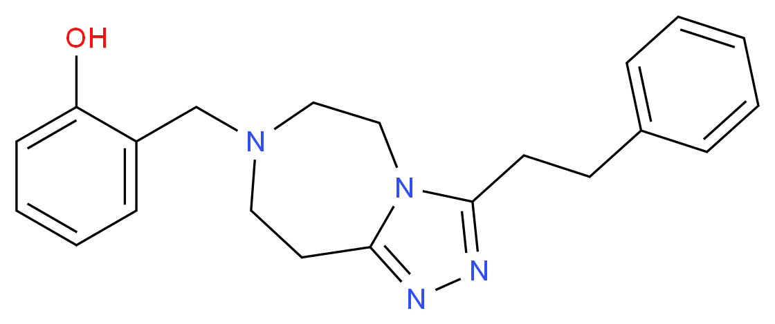 2-{[3-(2-phenylethyl)-5,6,8,9-tetrahydro-7H-[1,2,4]triazolo[4,3-d][1,4]diazepin-7-yl]methyl}phenol_分子结构_CAS_)