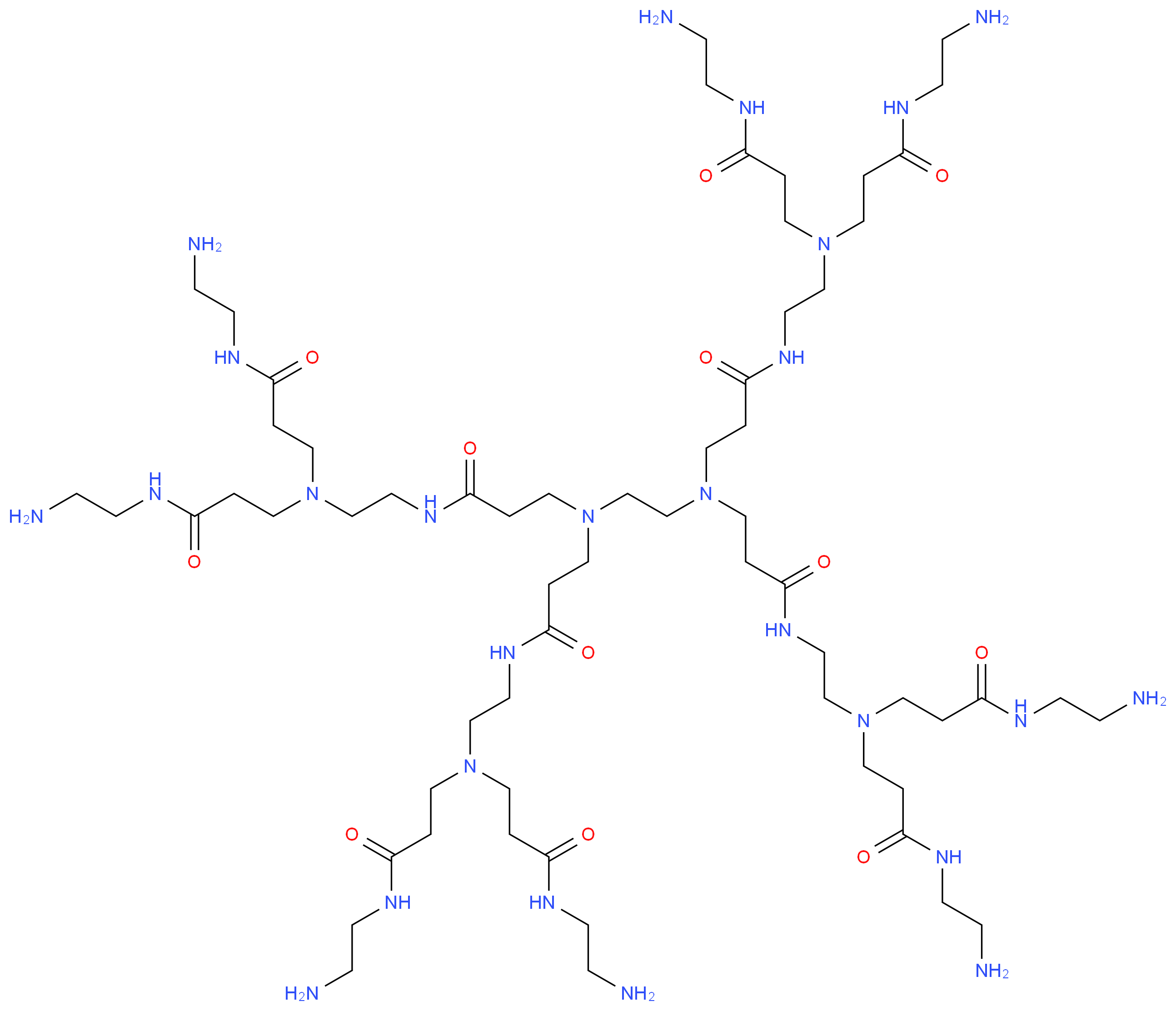 PAMAM 树枝状聚合物，乙二胺核，1.0 代 溶液_分子结构_CAS_142986-44-5)