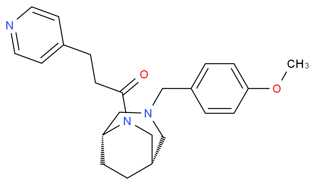 (1S*,5R*)-3-(4-methoxybenzyl)-6-(3-pyridin-4-ylpropanoyl)-3,6-diazabicyclo[3.2.2]nonane_分子结构_CAS_)