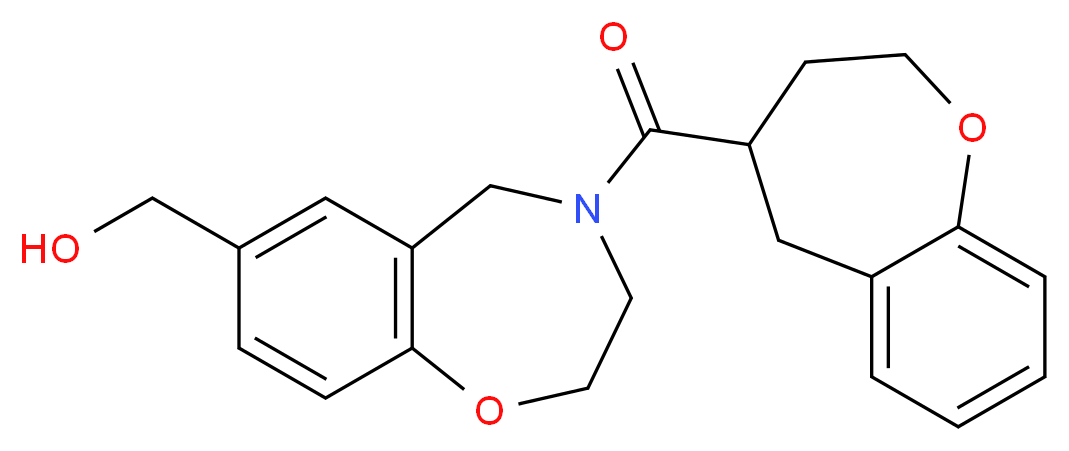 [4-(2,3,4,5-tetrahydro-1-benzoxepin-4-ylcarbonyl)-2,3,4,5-tetrahydro-1,4-benzoxazepin-7-yl]methanol_分子结构_CAS_)