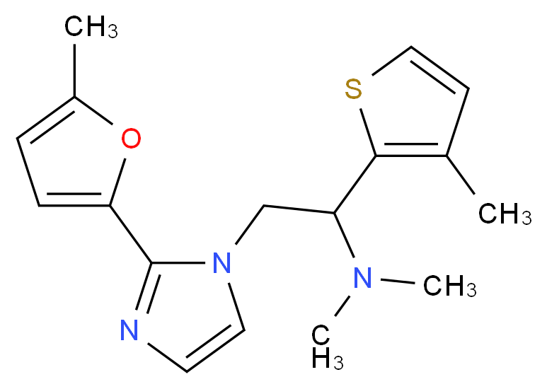 N,N-dimethyl-2-[2-(5-methyl-2-furyl)-1H-imidazol-1-yl]-1-(3-methyl-2-thienyl)ethanamine_分子结构_CAS_)