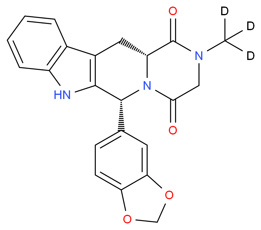 (2R,8R)-2-(2H-1,3-benzodioxol-5-yl)-6-(<sup>2</sup>H<sub>3</sub>)methyl-3,6,17-triazatetracyclo[8.7.0.0<sup>3</sup>,<sup>8</sup>.0<sup>1</sup><sup>1</sup>,<sup>1</sup><sup>6</sup>]heptadeca-1(10),11,13,15-tetraene-4,7-dione_分子结构_CAS_960226-55-5
