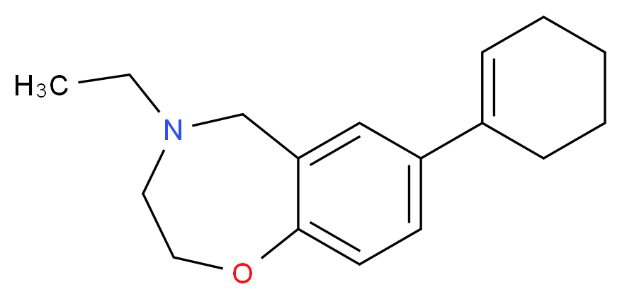 7-(1-cyclohexen-1-yl)-4-ethyl-2,3,4,5-tetrahydro-1,4-benzoxazepine_分子结构_CAS_)