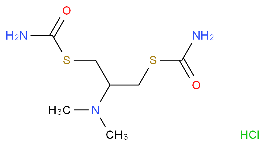 [1,3-bis(carbamoylsulfanyl)propan-2-yl]dimethylamine hydrochloride_分子结构_CAS_15263-52-2