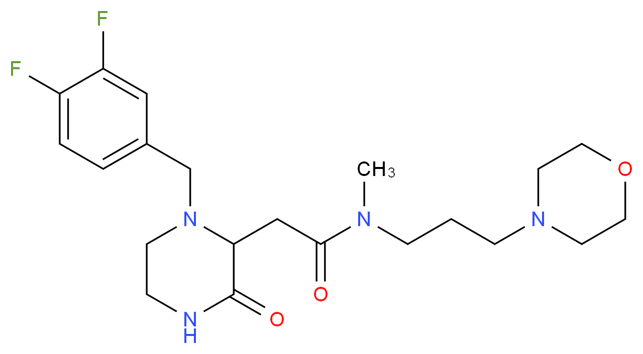2-[1-(3,4-difluorobenzyl)-3-oxo-2-piperazinyl]-N-methyl-N-[3-(4-morpholinyl)propyl]acetamide_分子结构_CAS_)