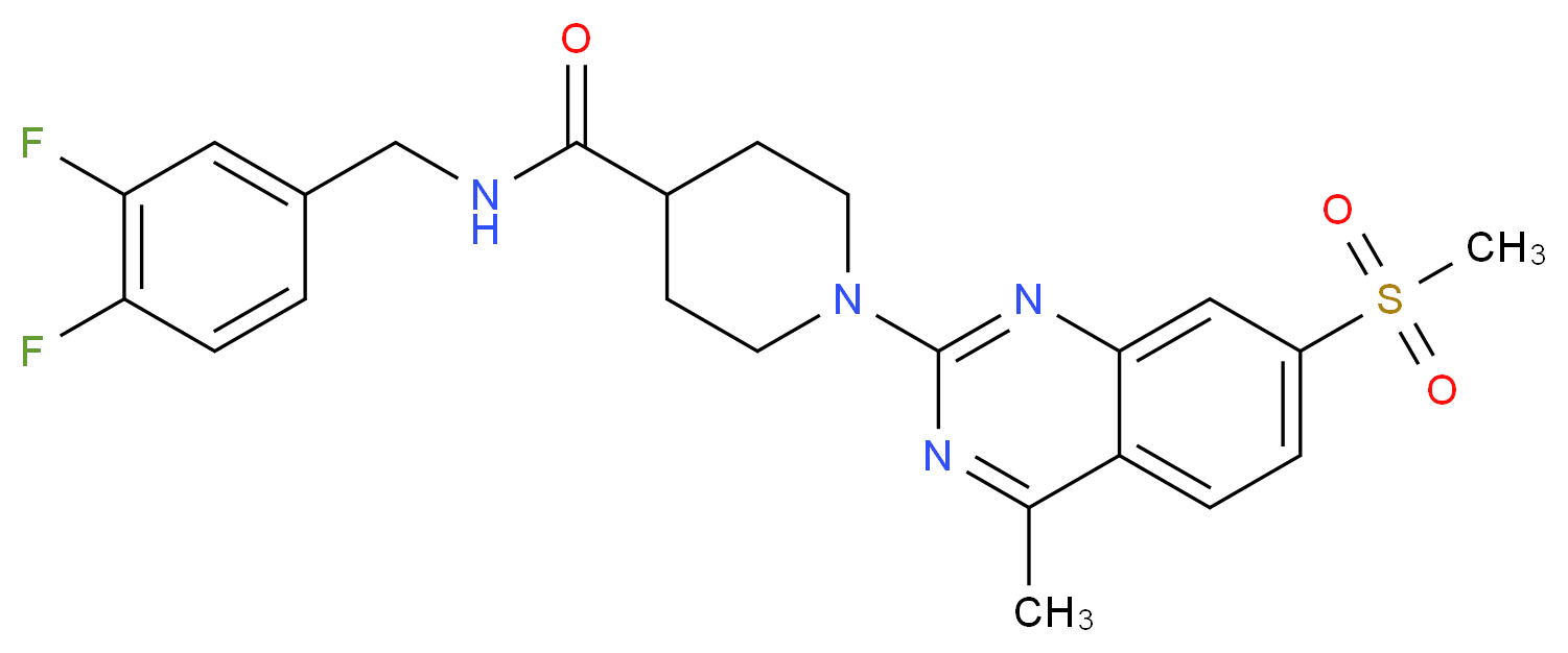 N-(3,4-difluorobenzyl)-1-[4-methyl-7-(methylsulfonyl)-2-quinazolinyl]-4-piperidinecarboxamide_分子结构_CAS_)