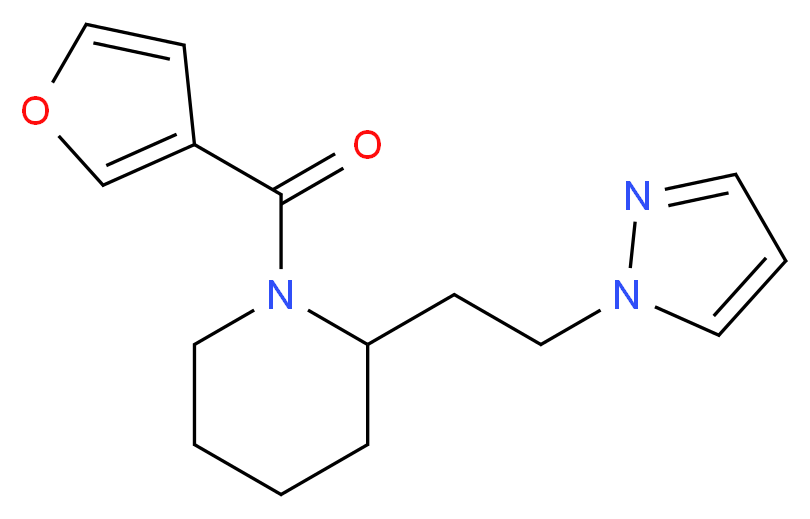 1-(3-furoyl)-2-[2-(1H-pyrazol-1-yl)ethyl]piperidine_分子结构_CAS_)