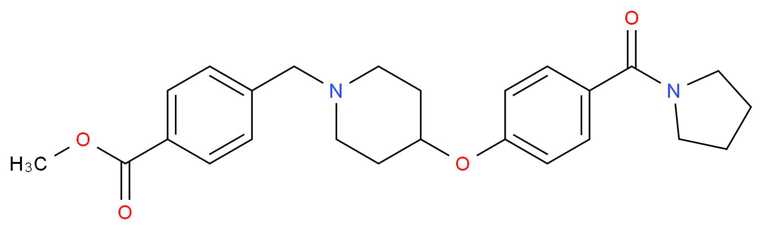 methyl 4-({4-[4-(1-pyrrolidinylcarbonyl)phenoxy]-1-piperidinyl}methyl)benzoate_分子结构_CAS_)