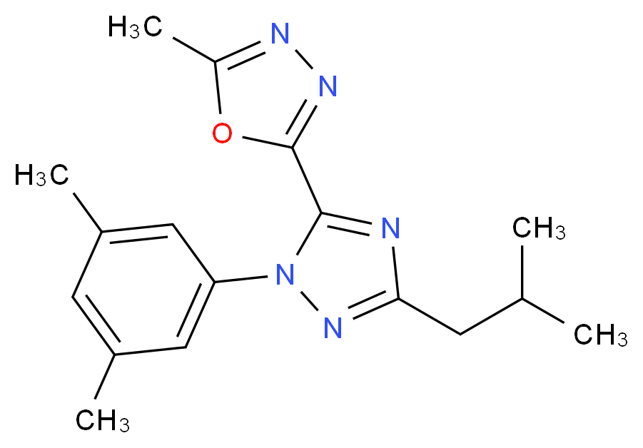 2-[1-(3,5-dimethylphenyl)-3-isobutyl-1H-1,2,4-triazol-5-yl]-5-methyl-1,3,4-oxadiazole_分子结构_CAS_)