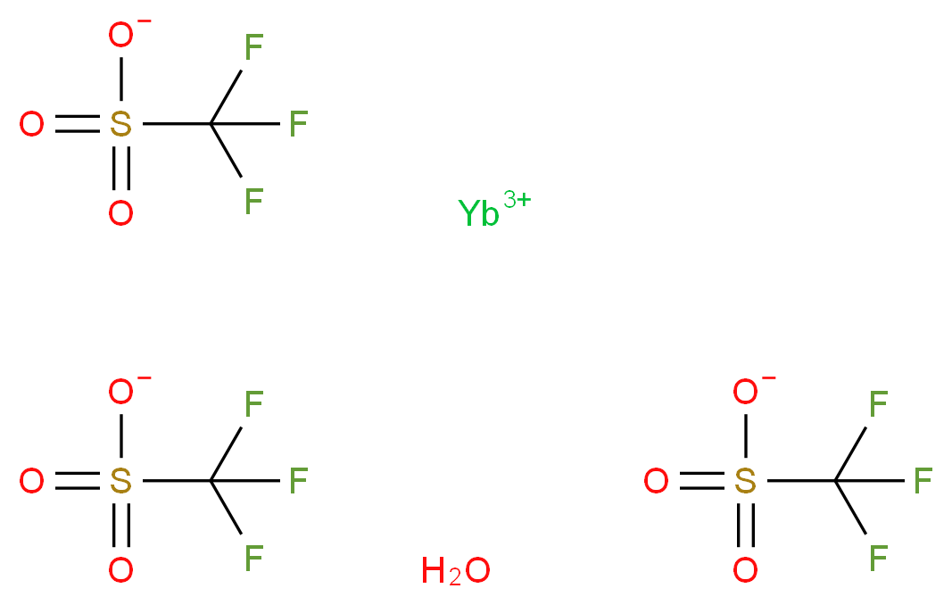 Ytterbium(III) trifluoromethanesulphonate hydrate_分子结构_CAS_252976-51-5)