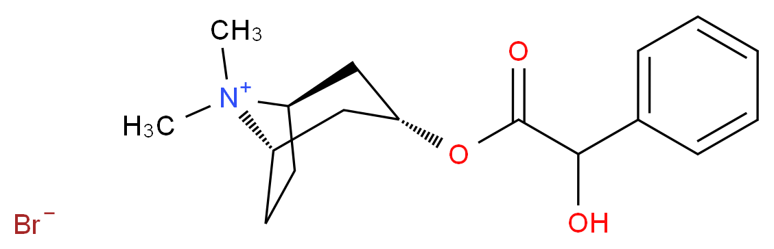 (1R,3R,5S)-3-[(2-hydroxy-2-phenylacetyl)oxy]-8,8-dimethyl-8-azabicyclo[3.2.1]octan-8-ium bromide_分子结构_CAS_80-49-9