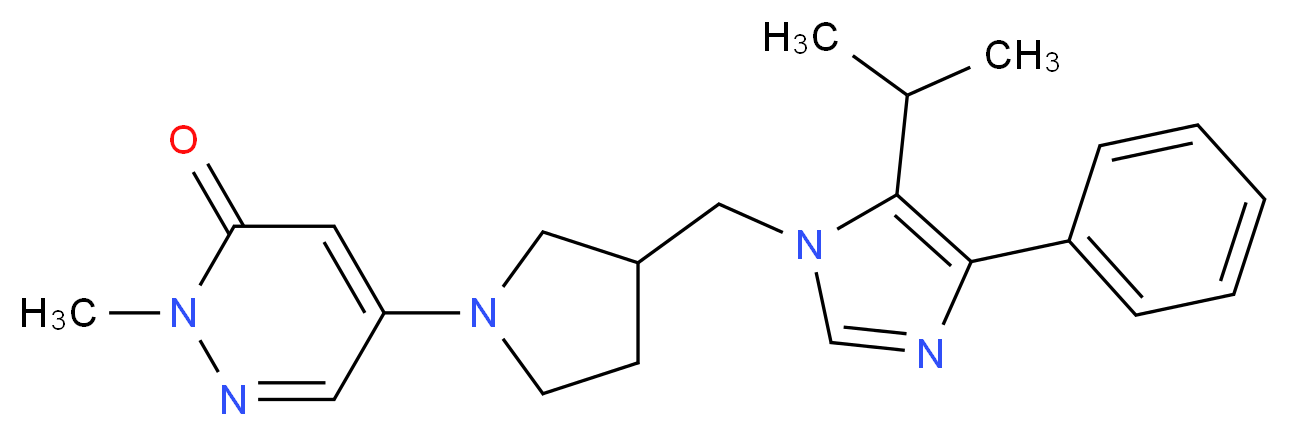 5-{3-[(5-isopropyl-4-phenyl-1H-imidazol-1-yl)methyl]pyrrolidin-1-yl}-2-methylpyridazin-3(2H)-one_分子结构_CAS_)