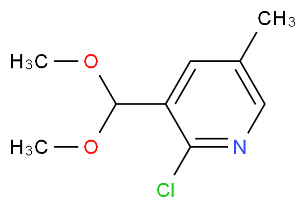 2-Chloro-3-(dimethoxymethyl)-5-methylpyridine_分子结构_CAS_)