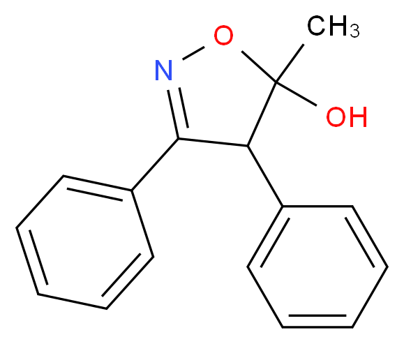 5-methyl-3,4-diphenyl-4,5-dihydro-1,2-oxazol-5-ol_分子结构_CAS_181696-73-1