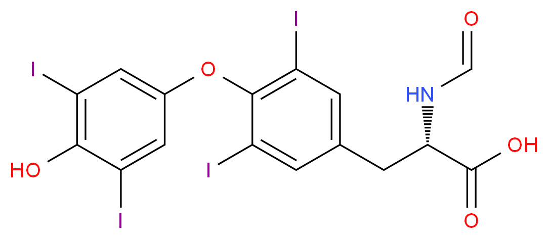 (2S)-3-[4-(4-hydroxy-3,5-diiodophenoxy)-3,5-diiodophenyl]-2-formamidopropanoic acid_分子结构_CAS_671235-41-9