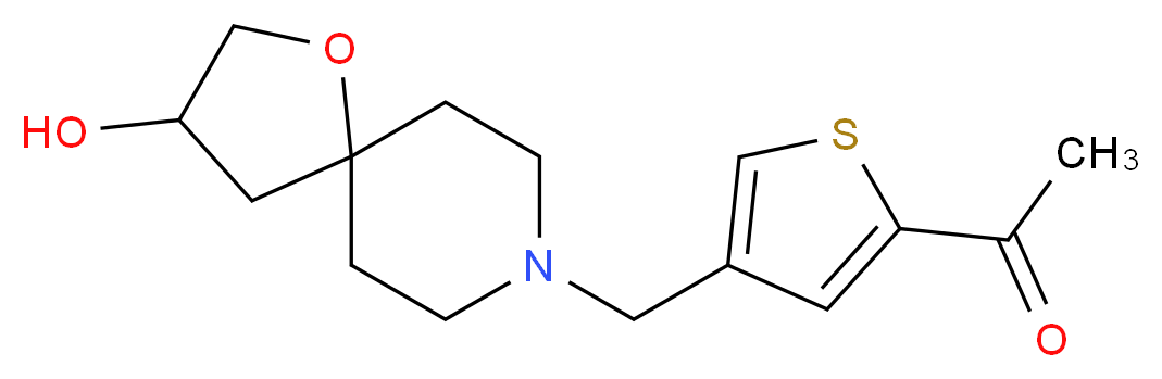 1-{4-[(3-hydroxy-1-oxa-8-azaspiro[4.5]dec-8-yl)methyl]-2-thienyl}ethanone_分子结构_CAS_)